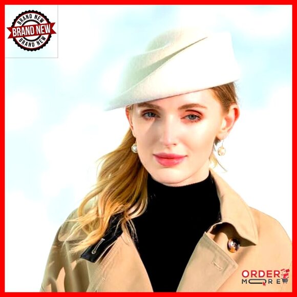Wool Beret Hat Adjustable Fit Winter Vintage Elegant Wedding Church Occasion main image 4